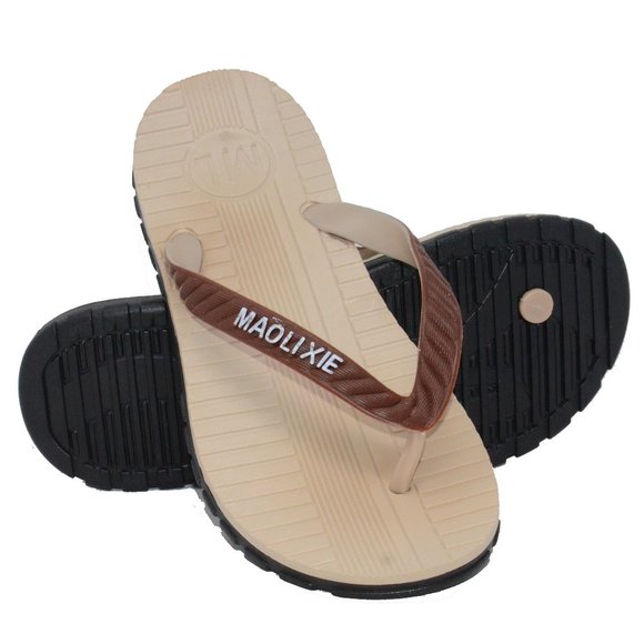 Comfort Men's Flip Flops Beach Home Outdoor Thong Sandals Apricot - Picture 1 of 5